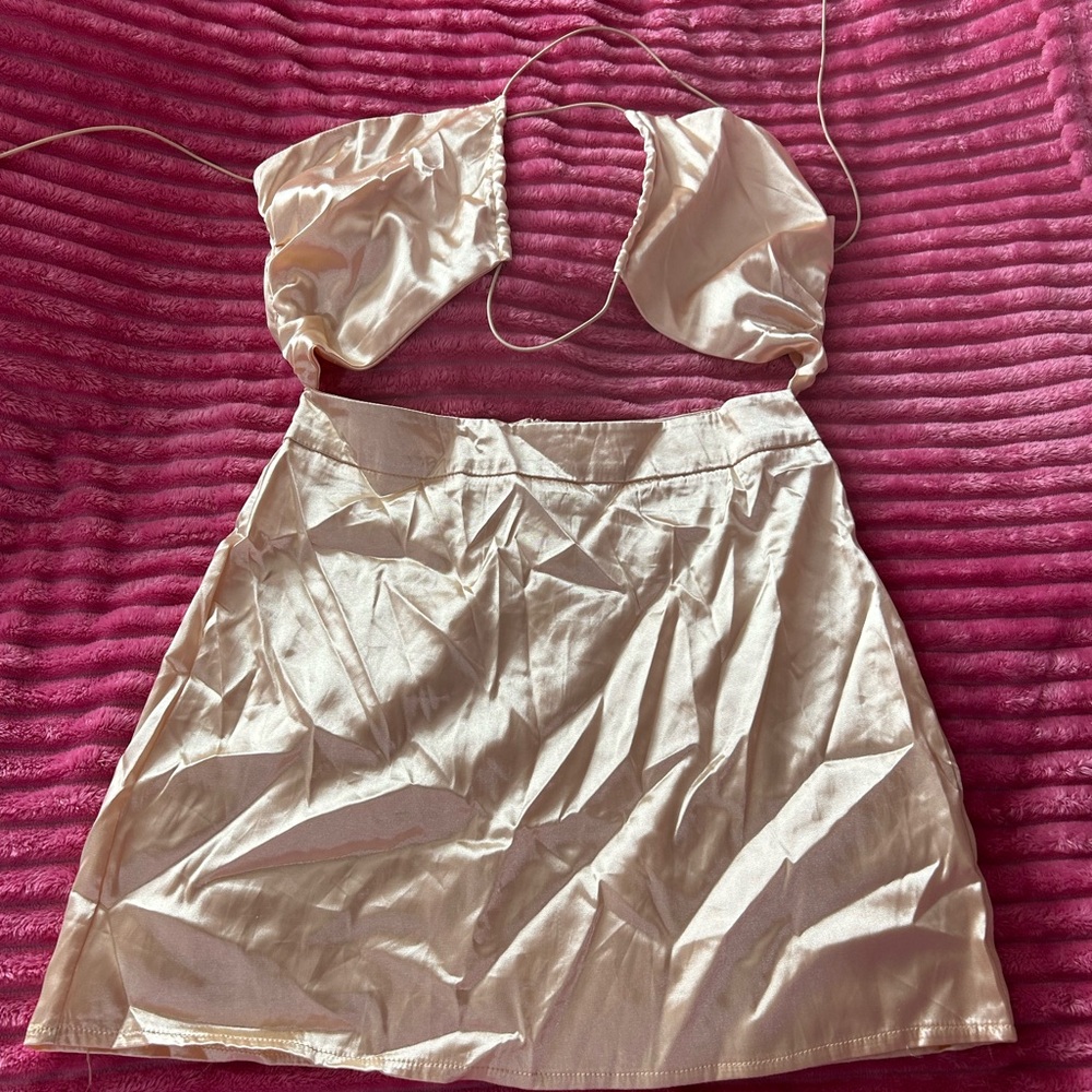 Cream Halter Dress